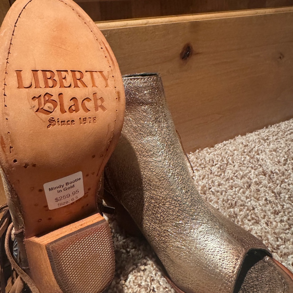 LIBERTY Black Gold Ankle Booties